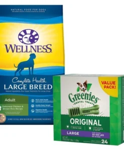 Wellness||Greenies Wellness Large Breed Complete Health Adult Deboned Chicken & Brown Rice Recipe Dry Food + Greenies Large Dental Dog Treats