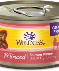 American Journey||Wellness American Journey Minced Chicken & Salmon Recipe in Gravy Grain-Free Canned Cat Food, 3-oz, case of 24 + Wellness Complete Health Natural Minced Salmon Dinner Grain-Free Canned Cat Food, 3-oz, case of 24 -JW Pet Sales 2024 297756 PT4. SY630 V1621300332