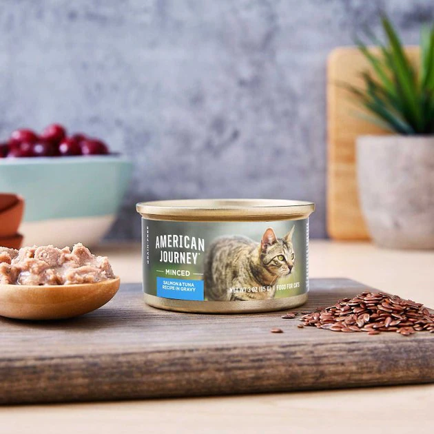 American Journey||Wellness American Journey Minced Salmon & Tuna Recipe in Gravy Grain-Free Canned Cat Food, 3-oz, case of 24 + Wellness Complete Health Natural Minced Salmon Dinner Grain-Free Canned Cat Food, 3-oz, case of 24 5 American Journey||Wellness American Journey Minced Salmon & Tuna Recipe in Gravy Grain-Free Canned Cat Food, 3-oz, case of 24 + Wellness Complete Health Natural Minced Salmon Dinner Grain-Free Canned Cat Food, 3-oz, case of 24 - Image 3