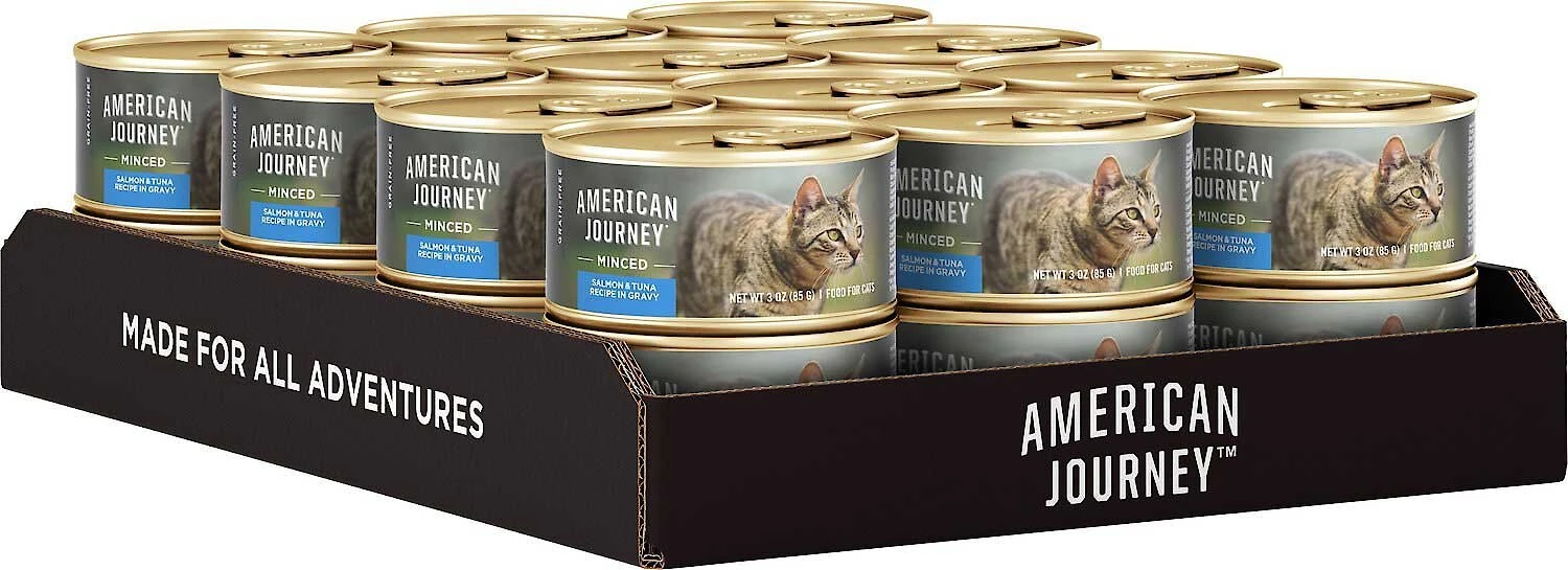 American Journey||Wellness American Journey Minced Salmon & Tuna Recipe in Gravy Grain-Free Canned Cat Food, 3-oz, case of 24 + Wellness Complete Health Natural Minced Salmon Dinner Grain-Free Canned Cat Food, 3-oz, case of 24 6 American Journey||Wellness American Journey Minced Salmon & Tuna Recipe in Gravy Grain-Free Canned Cat Food, 3-oz, case of 24 + Wellness Complete Health Natural Minced Salmon Dinner Grain-Free Canned Cat Food, 3-oz, case of 24 - Image 4