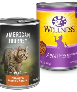 American Journey||Wellness American Journey Pate Turkey & Salmon Recipe Grain-Free Canned Cat Food, 12.5-oz, case of 12 + Wellness Complete Health Turkey & Salmon Formula Grain-Free Canned Cat Food, 12.5-oz, case of 12