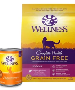 Wellness Complete Health Pate Chicken Entree Grain-Free Canned Cat Food, 12.5-oz, case of 12 + Wellness Complete Health Natural Grain-Free Salmon & Herring Dry Cat Food, 11.5-lb bag