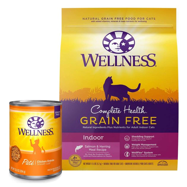 Wellness Complete Health Pate Chicken Entree Grain-Free Canned Cat Food, 12.5-oz, case of 12 + Wellness Complete Health Natural Grain-Free Salmon & Herring Dry Cat Food, 11.5-lb bag 3 Wellness Complete Health Pate Chicken Entree Grain-Free Canned Cat Food, 12.5-oz, case of 12 + Wellness Complete Health Natural Grain-Free Salmon & Herring Dry Cat Food, 11.5-lb bag