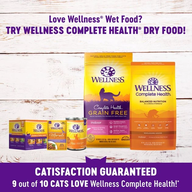 Wellness Complete Health Pate Chicken Entree Grain-Free Canned Cat Food, 12.5-oz, case of 12 + Wellness Complete Health Natural Grain-Free Salmon & Herring Dry Cat Food, 11.5-lb bag 10 Wellness Complete Health Pate Chicken Entree Grain-Free Canned Cat Food, 12.5-oz, case of 12 + Wellness Complete Health Natural Grain-Free Salmon & Herring Dry Cat Food, 11.5-lb bag - Image 8