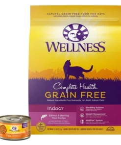 Wellness Complete Health Pate Chicken Entree Grain-Free Canned Cat Food, 3-oz, case of 24 + Wellness Complete Health Natural Grain-Free Salmon & Herring Dry Cat Food, 11.5-lb bag