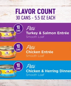 Wellness Complete Health Poultry Lovers Pate Variety Pack Grain-Free Canned Cat Food, 5.5-oz, case of 30 + Wellness Complete Health Natural Grain-Free Salmon & Herring Dry Cat Food, 11.5-lb bag -JW Pet Sales 2024 298678 PT2. SY630 V1621983198