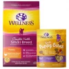 Wellness Small Breed Complete Health Puppy Turkey, Oatmeal & Salmon Meal Recipe Dry Dog Food, 4-lb bag + Wellness Soft Puppy Bites Lamb & Salmon Recipe Grain-Free Dog Treats, 3-oz pouch -JW Pet Sales 2024 298750 MAIN. SY630 V1621306636