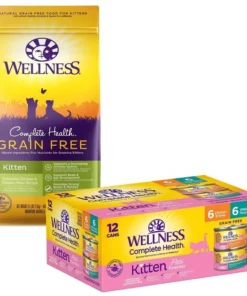Wellness Complete Health Natural Grain-Free Deboned Chicken & Chicken Meal Dry Kitten Food + Kitten Variety Pack Grain-Free Canned Cat Food