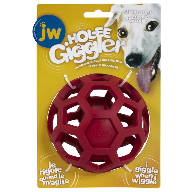 JW Pet Hol-ee Giggler Dog Toy, Red 3 JW Pet Hol-ee Giggler Dog Toy, Red
