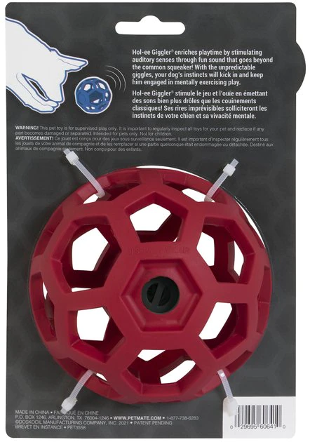 JW Pet Hol-ee Giggler Dog Toy, Red 4 JW Pet Hol-ee Giggler Dog Toy, Red - Image 2