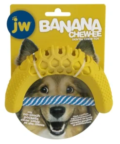 JW Pet Banana Chew-Ee Dog Toy, Yellow