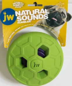 JW Pet Natural Sounds Rumbler Dog Toy, Green