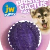 JW Pet Bristly Cactus Ball Dog Toy, Purple